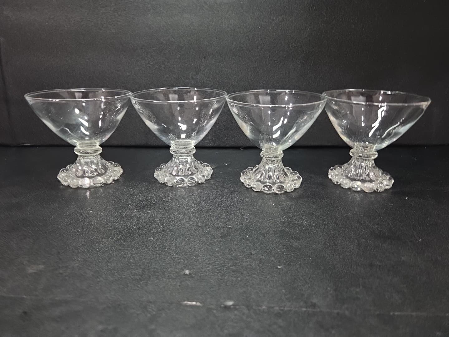 Anchor Hocking Berwick Boopie Champagne Glasses, Set of 4, Clear Sherbet Glasses