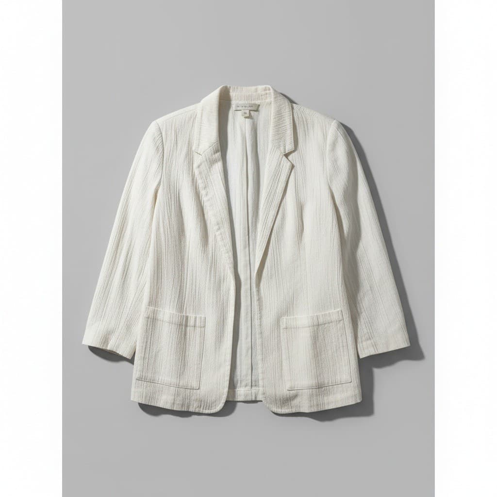 Jamie White Monterey Canyon Textured Gauze Blazer, Off White, Women's Small