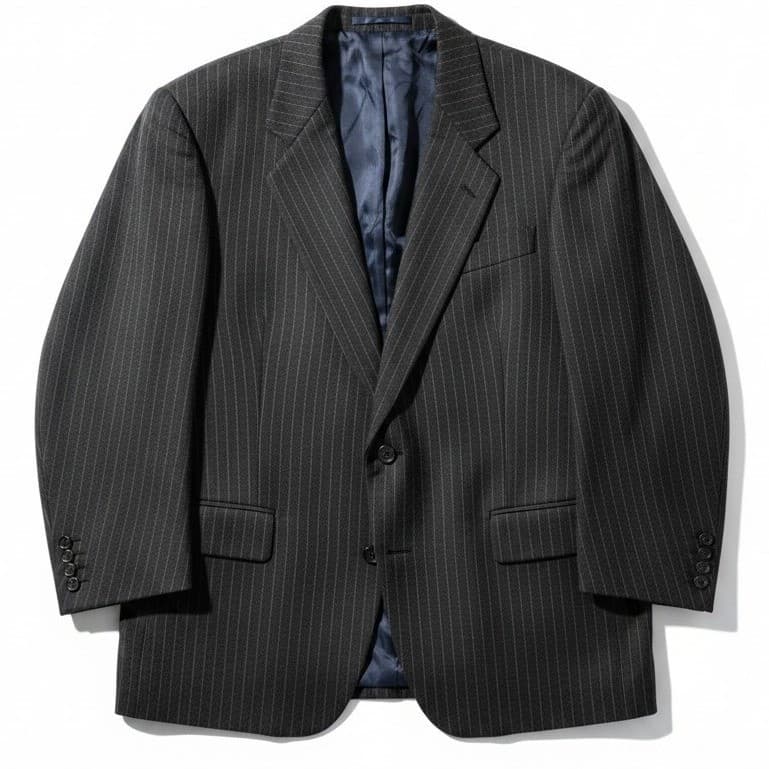 Hart Schaffner Marx Gold Trumpeter Charcoal Grey Wool Pinstripe Blazer Men's 44R