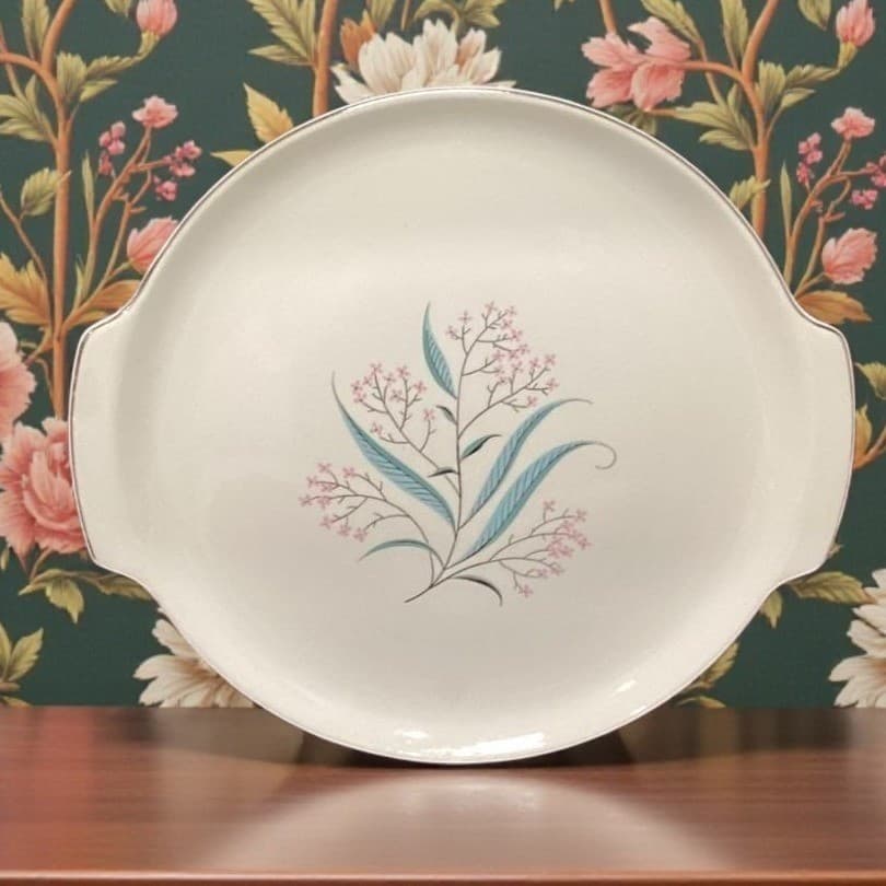 Alliance China Regal Handled Serving Tray, Vintage Hand Decorated Floral Design