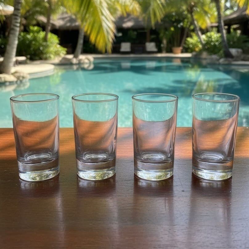 Tommy Bahama Purple Clear Acrylic Tumblers Set Of 4 BPA FREE Indoor/Outdoor