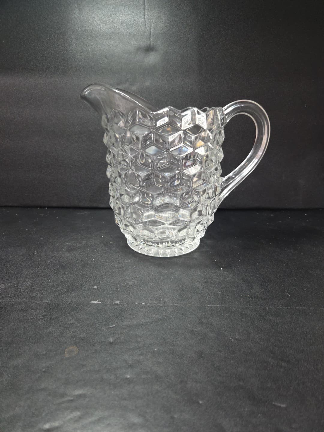 Fostoria American Cubism Pitcher, 59 oz Vtg Glassware, Clear Stem, Table Decor