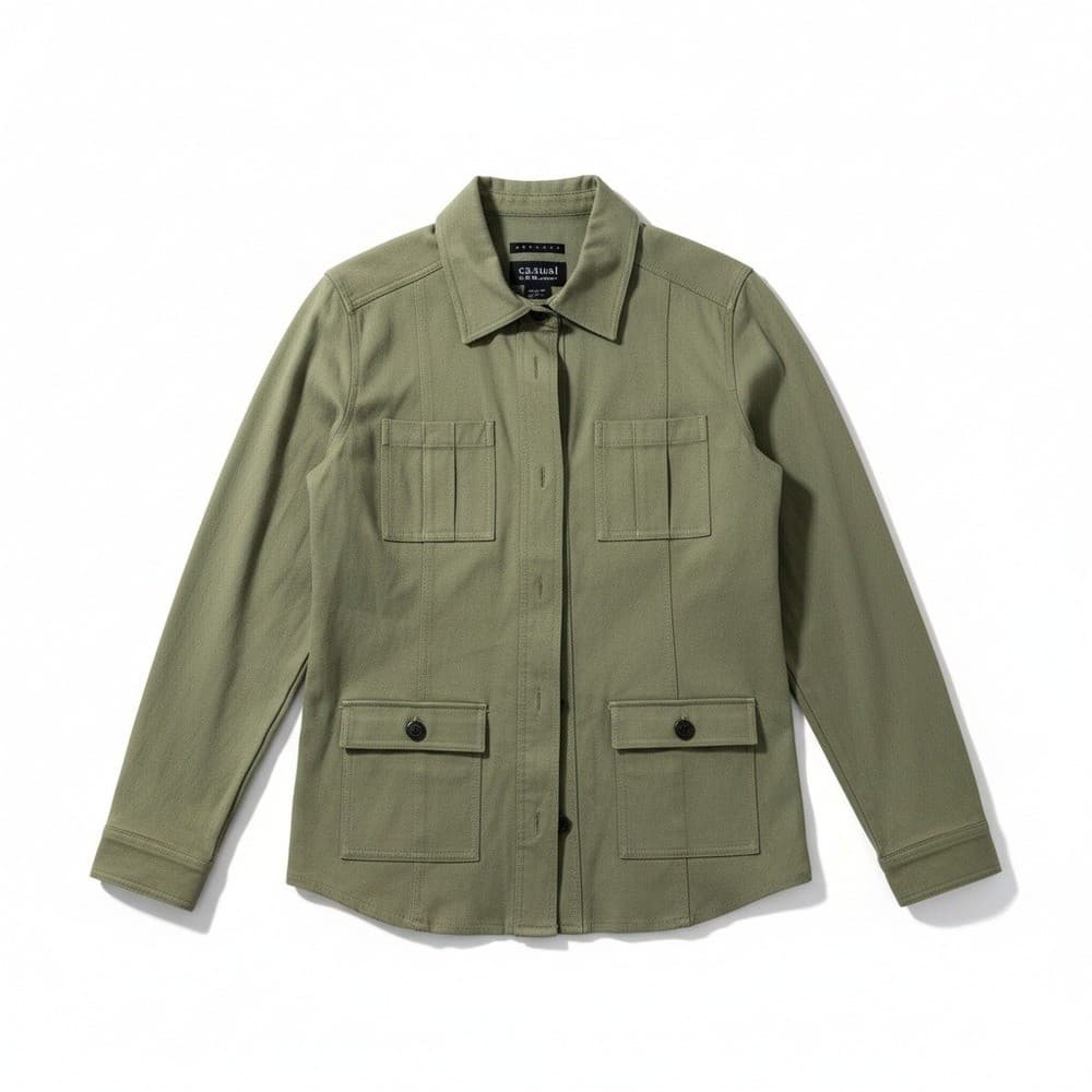 Casual by C.A. Corner Olive Green Utility Jacket, Women's Small , Stretch
