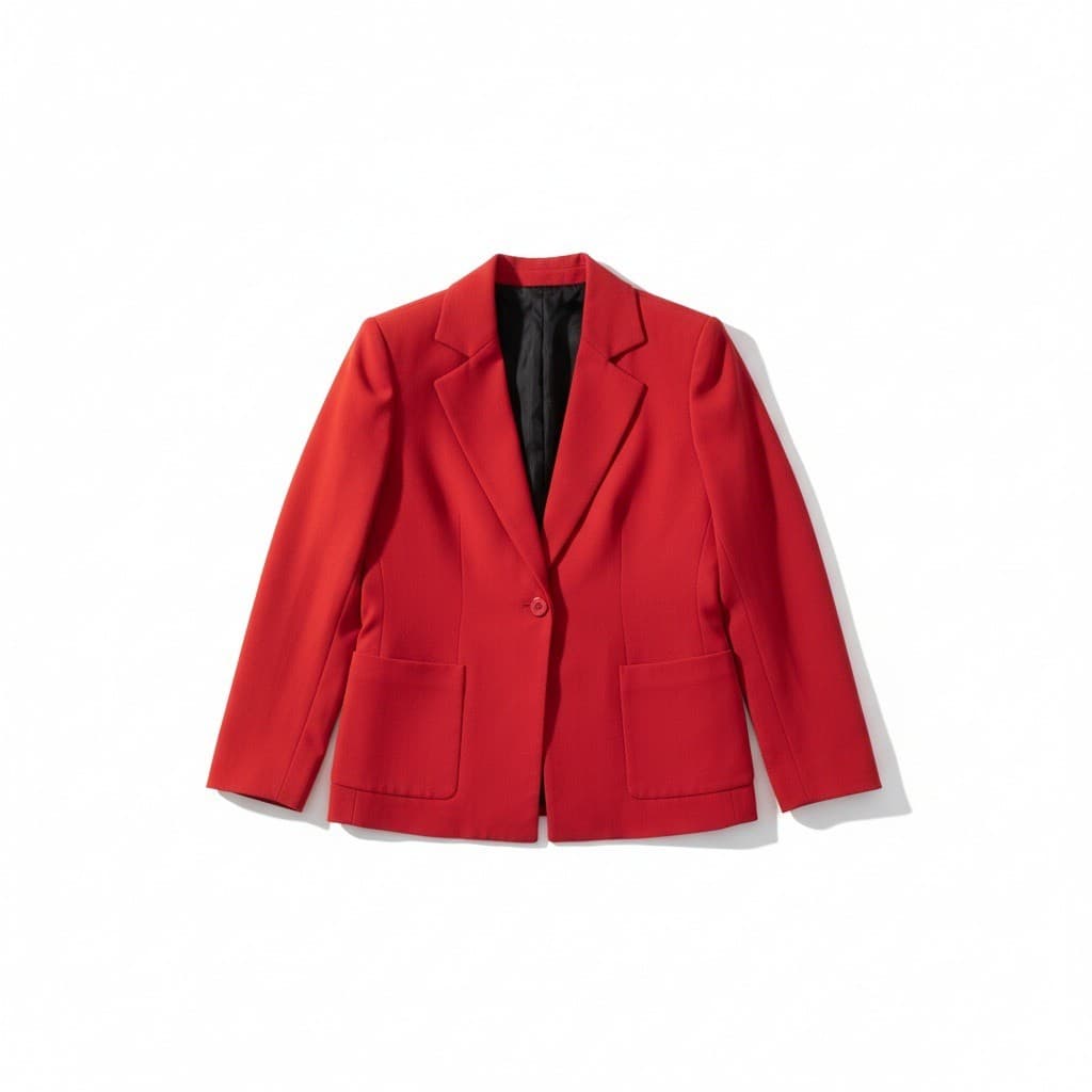 Kasper Red Single Button Blazer, Women's Size 4 Jacket, Vintage, Notched Lapel
