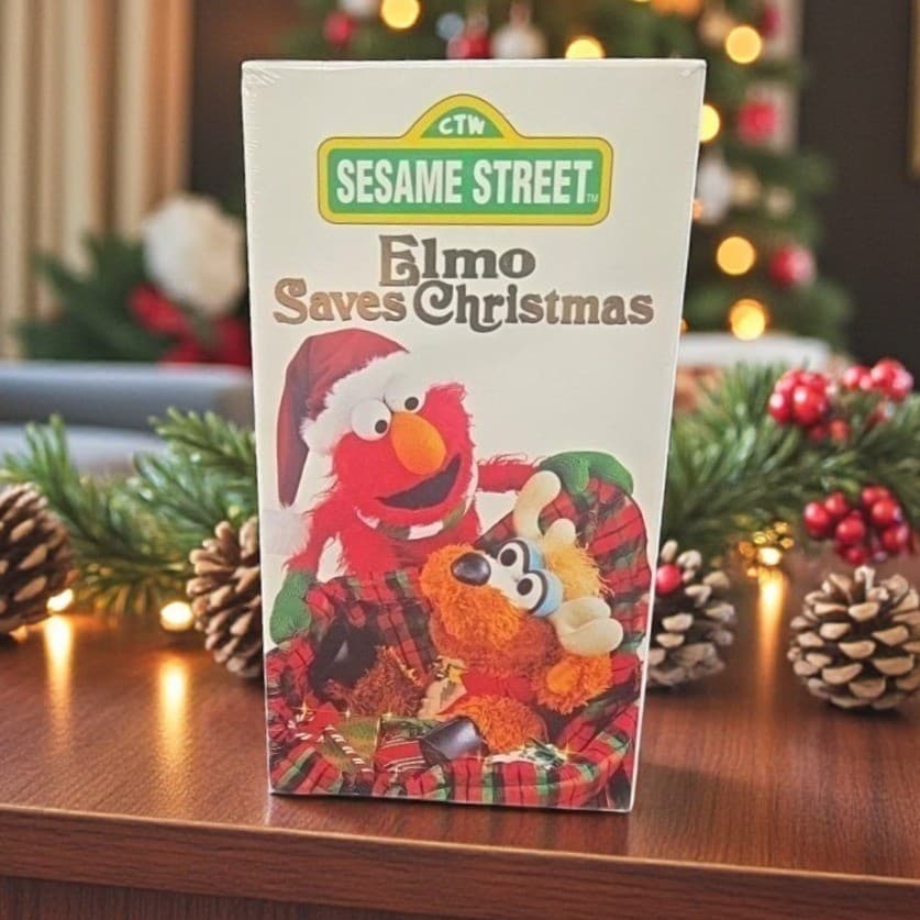 Sesame Street Elmo Saves Christmas VHS, Sony Wonder Factory Sealed LV 49940 New