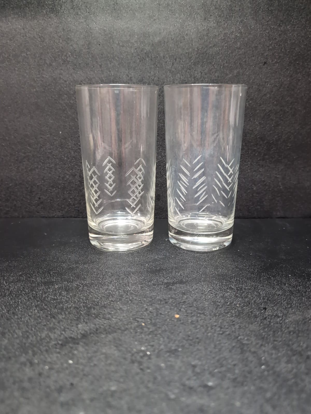 Javit Crystal Rain Highball Tumbler Glasses, Set of 2, Vintage MCM Glassware