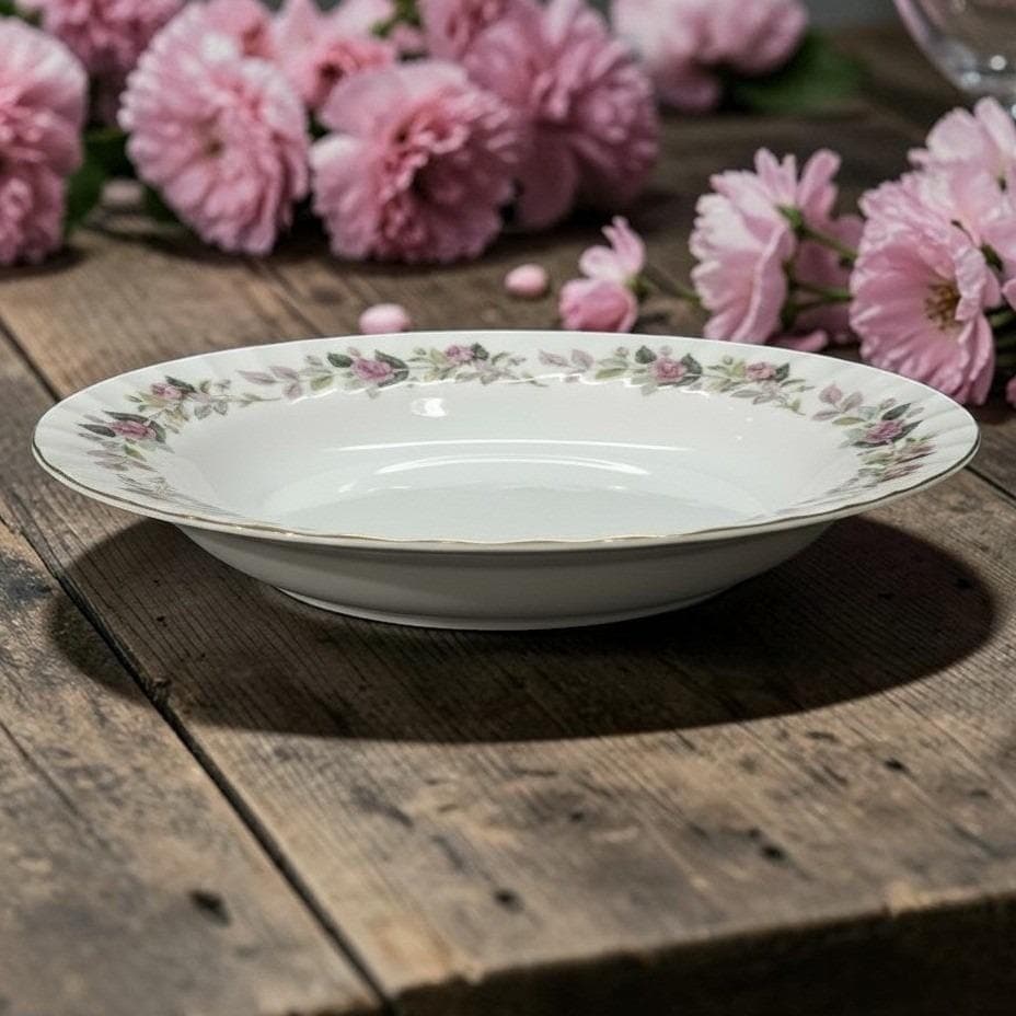 Creative Fine China Regency Rose Oval Serving Bowl, Vintage Porcelain Serveware