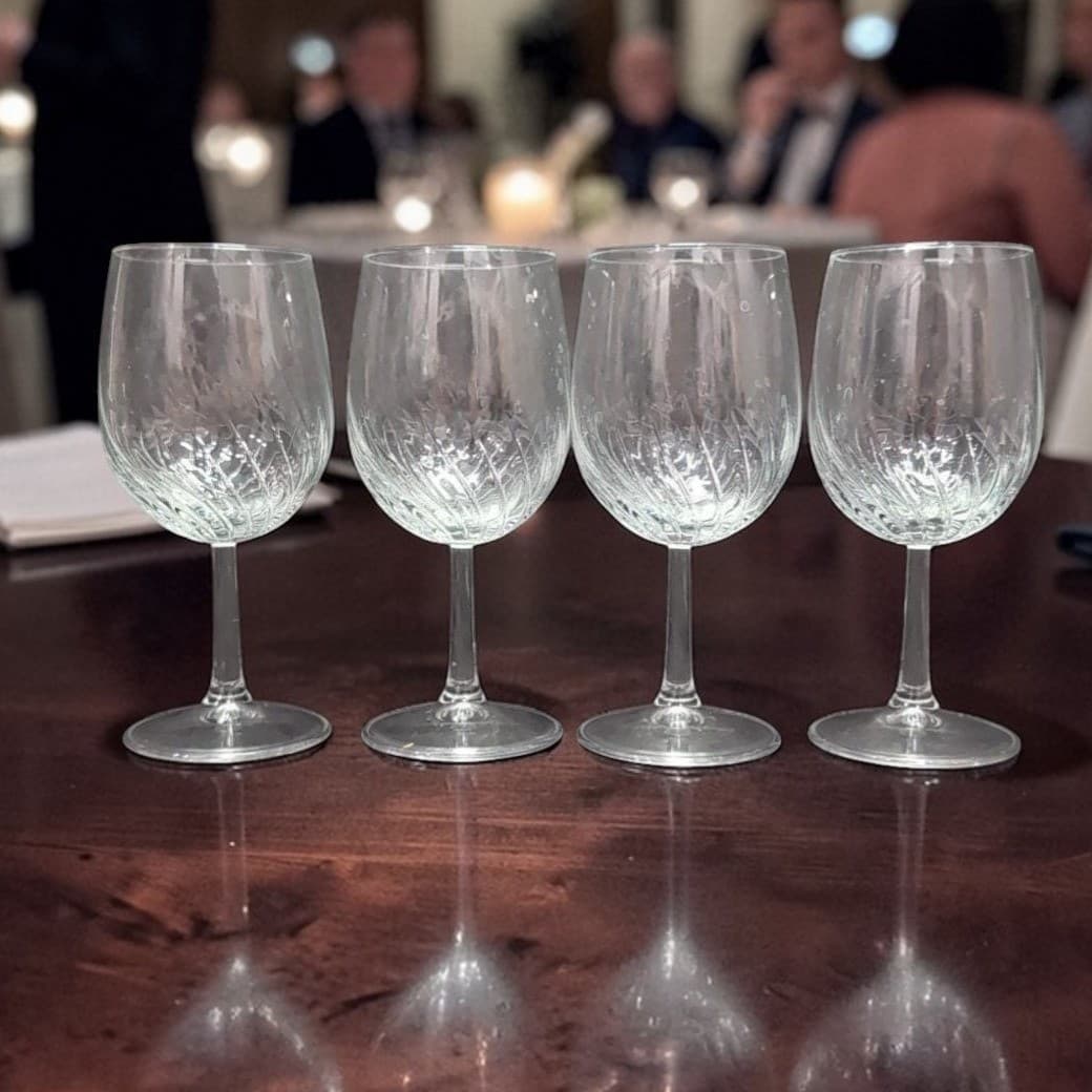 Royal Leerdam Radiance Pattern Wine Glasses, Set of 4, Replacement Stemware