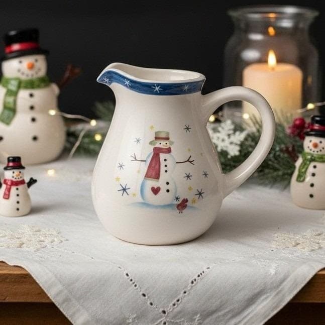 Holiday Home Christmas Snowman Pitcher