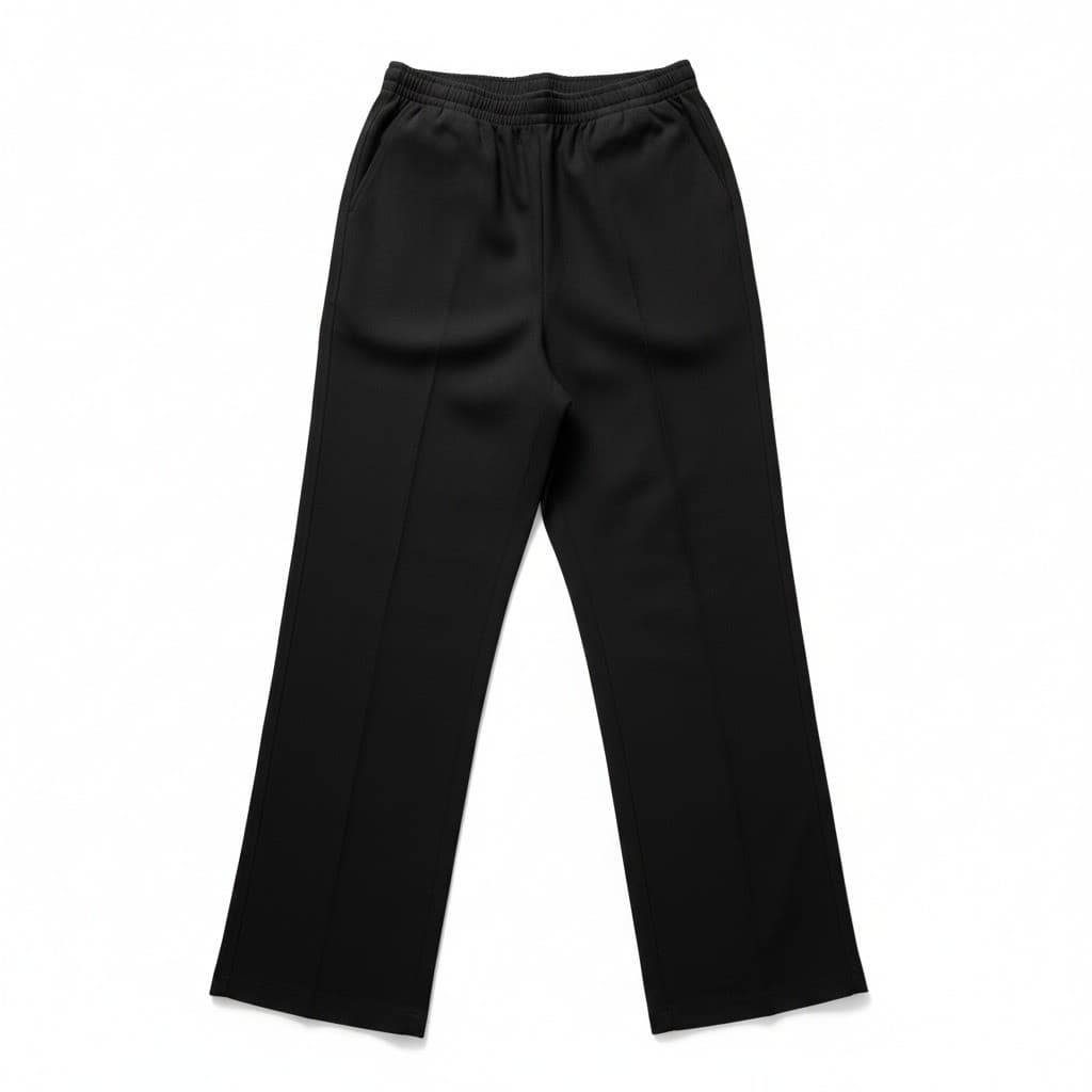 Leslie Fay Black Straight Leg Pleated Dress Pants, Women's Size 6, Elastic Waist