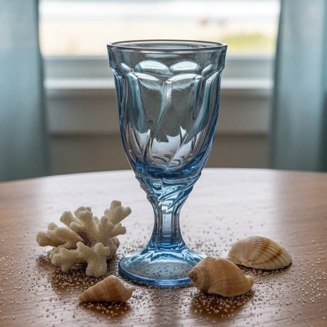 Noritake Sweet Swirl Light Blue 7 3/8" Iced Tea Goblet