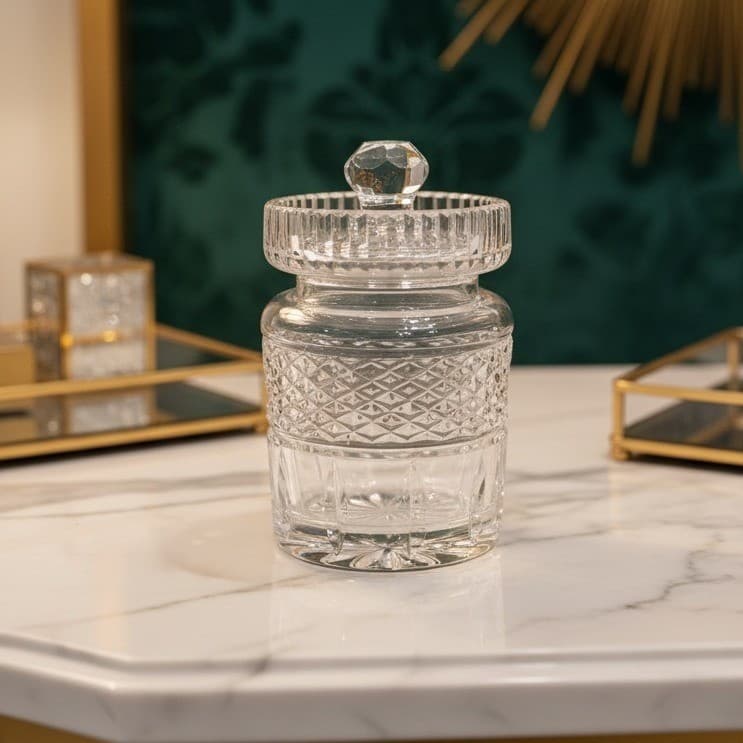 Waterford Crystal Alana Preserve Condiment Jar with Lid 4.25"