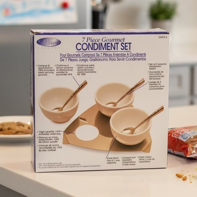 Progressive Vivant Service 7 Piece Gourmet Condiment Set