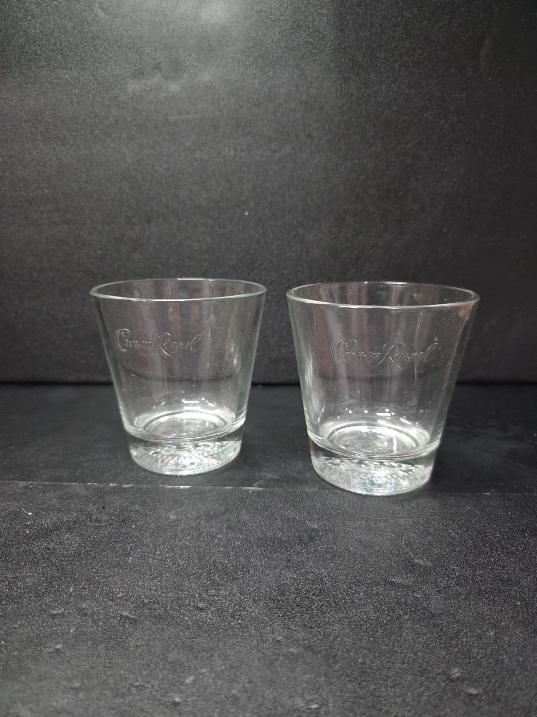 Crown Royal Whiskey Glasses, Set of 2, Embossed Crown Pattern, Drinkware, Gift