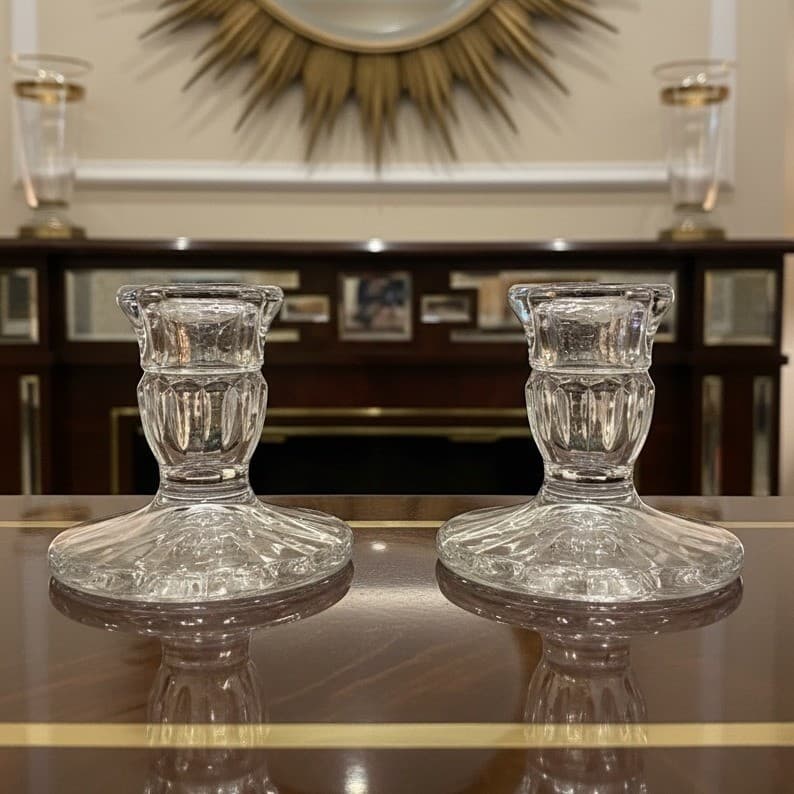 Set Of 2 Vintage Waterford Crystal Blarney 3.5" Candle Holders Candlesticks
