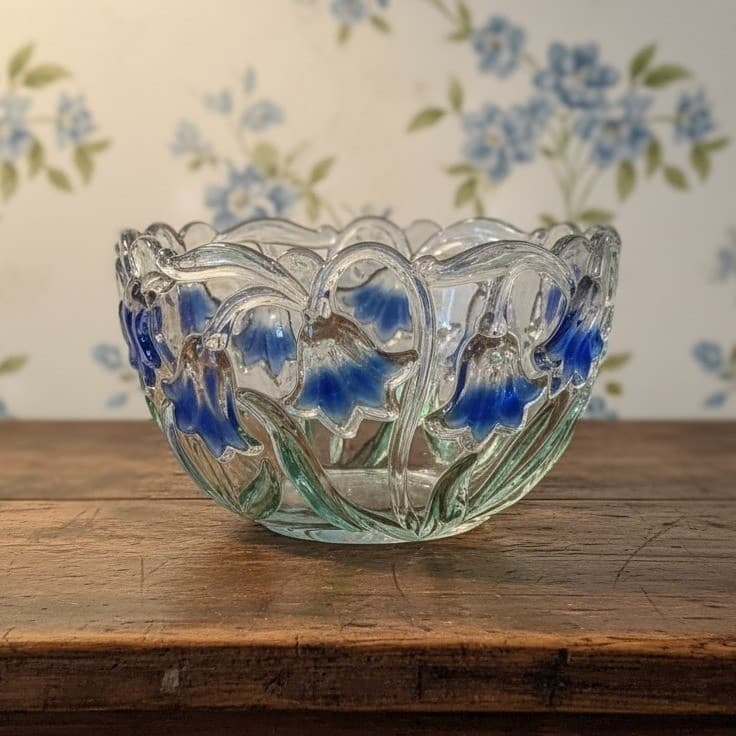 Vintage Mikasa "Bluebells" 8" Crystal Bowl