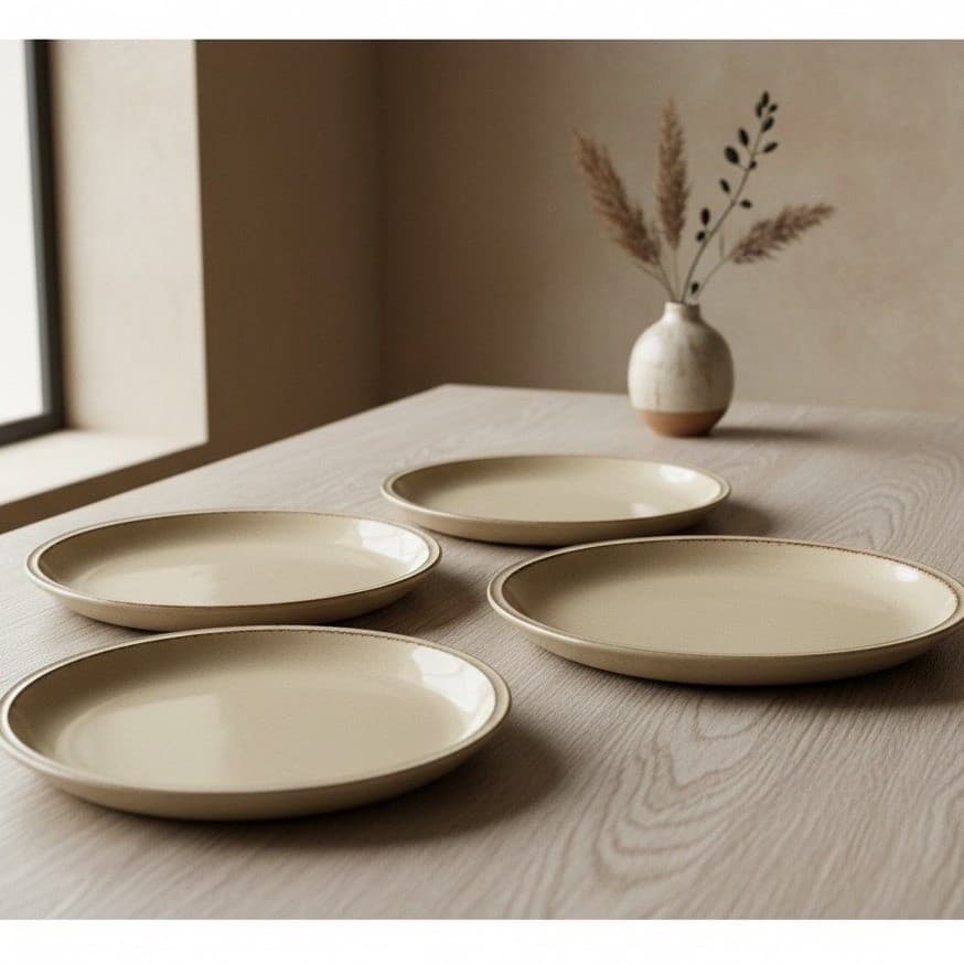 Better Homes & Gardens Sutton Salad Plates, Set of 4, Tan Brown Dinnerware