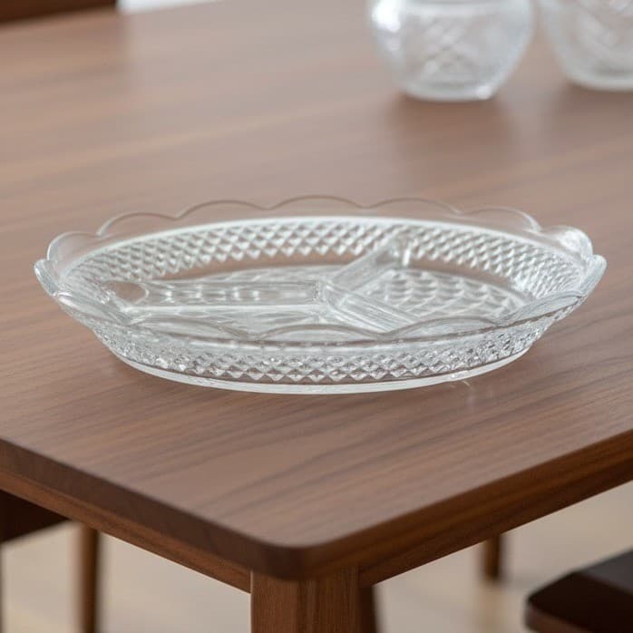 Vintage Anchor Hocking Wexford Divided Relish Dish 8-1/2"