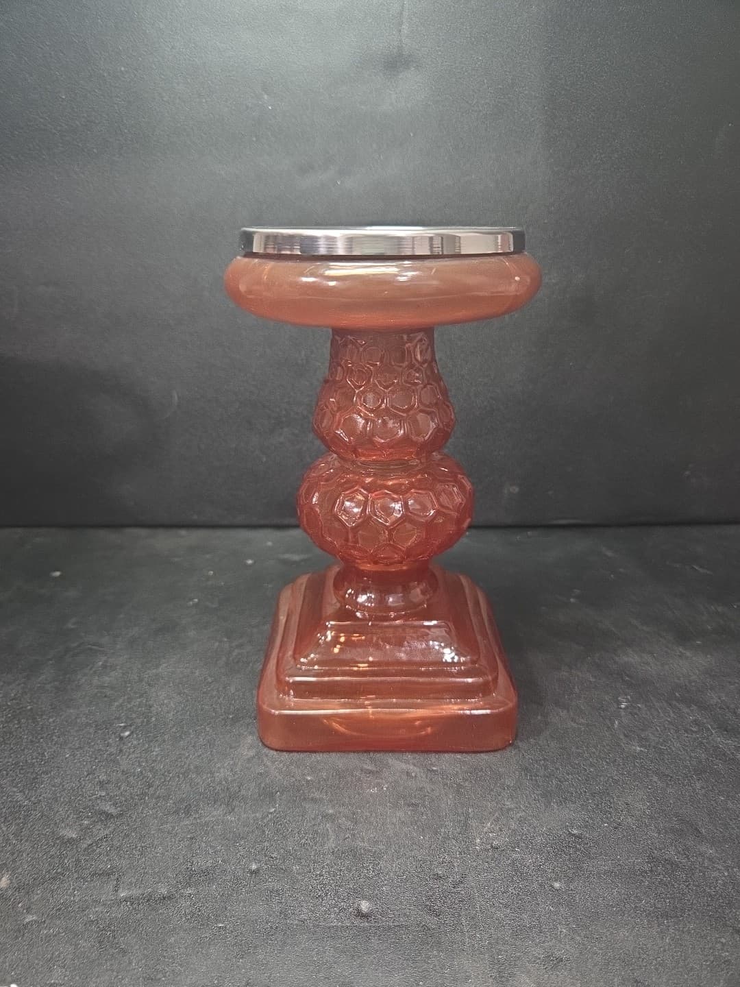 Opalhouse Textured Orange Pink Pillar Candle Holder Secret Garden Vintage Style