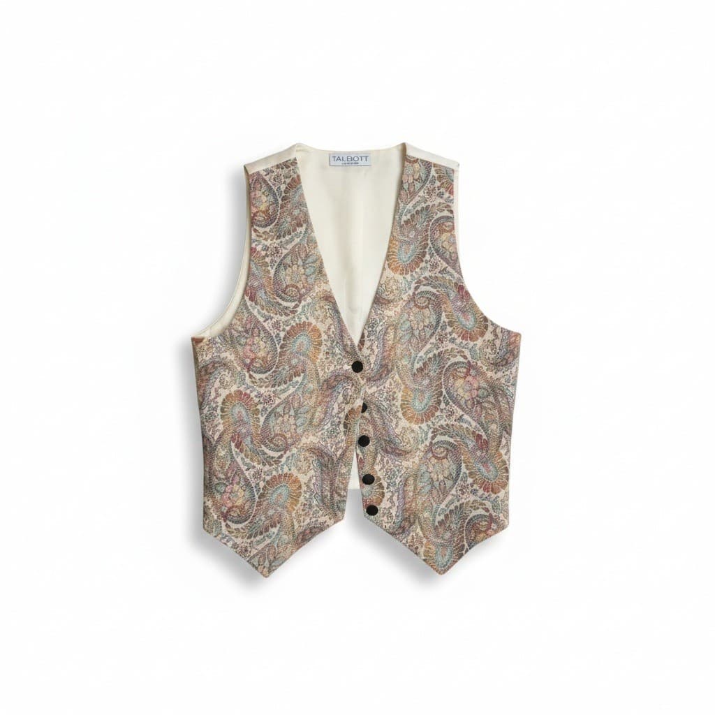 Talbott Vintage Paisley Tapestry Vest, Women's Small, Cotton Blend, Made in USA