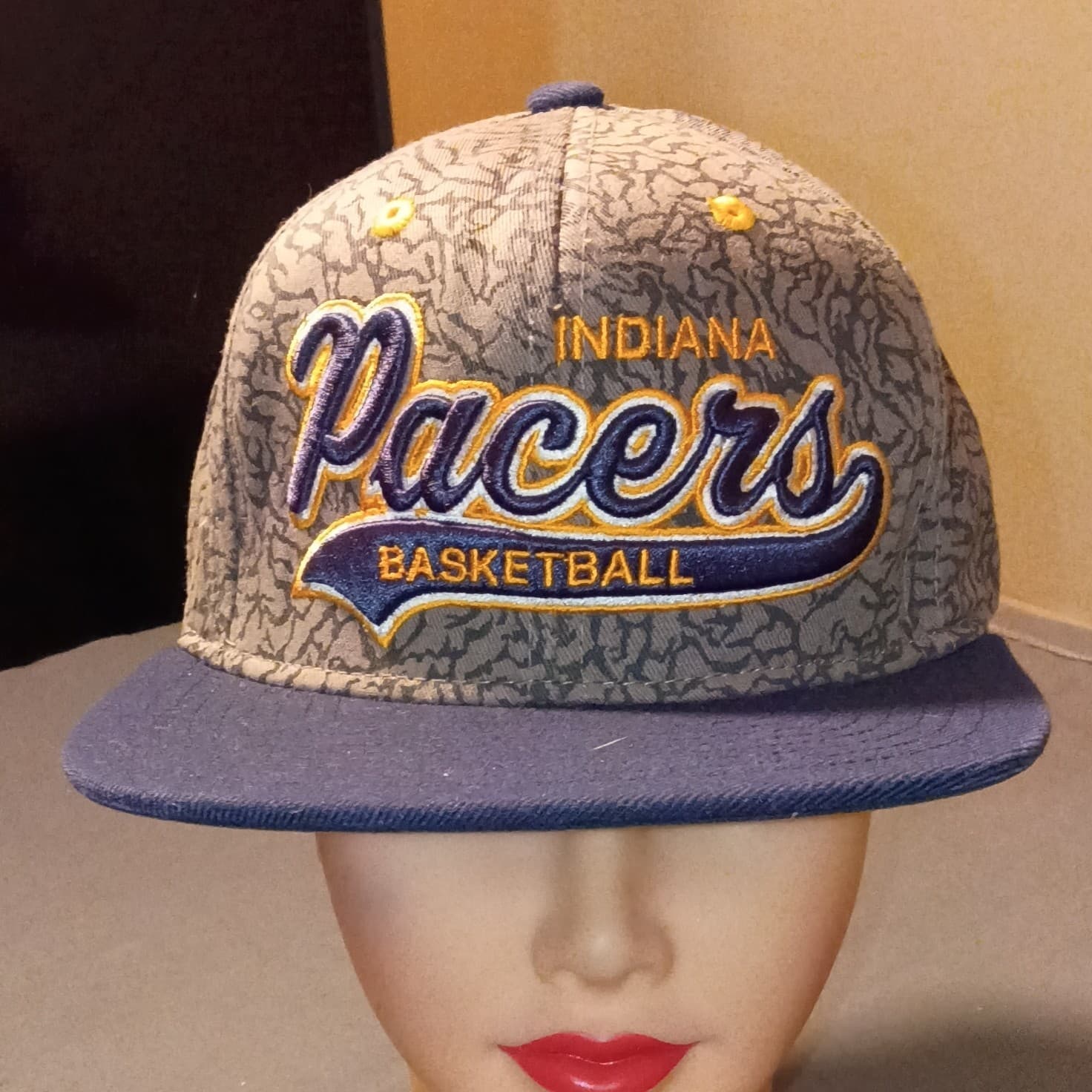 Mitchell & Ness Indiana Pacers NBA Basketball Snapback Hat Cap Gray Blue Yellow