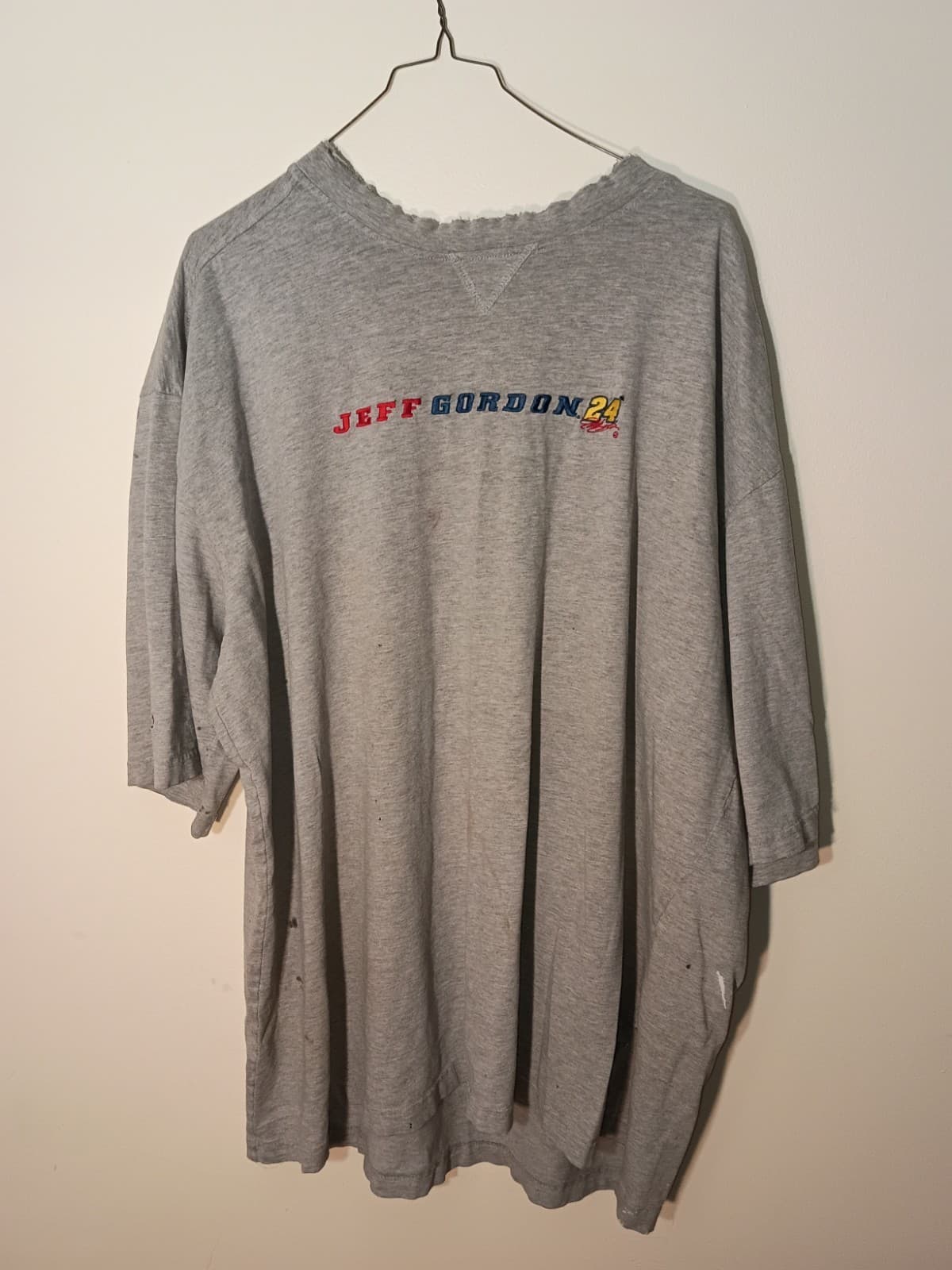 vintage Chase Authentics Jeff Gordon 24 NASCAR Gray T-Shirt, Size XL