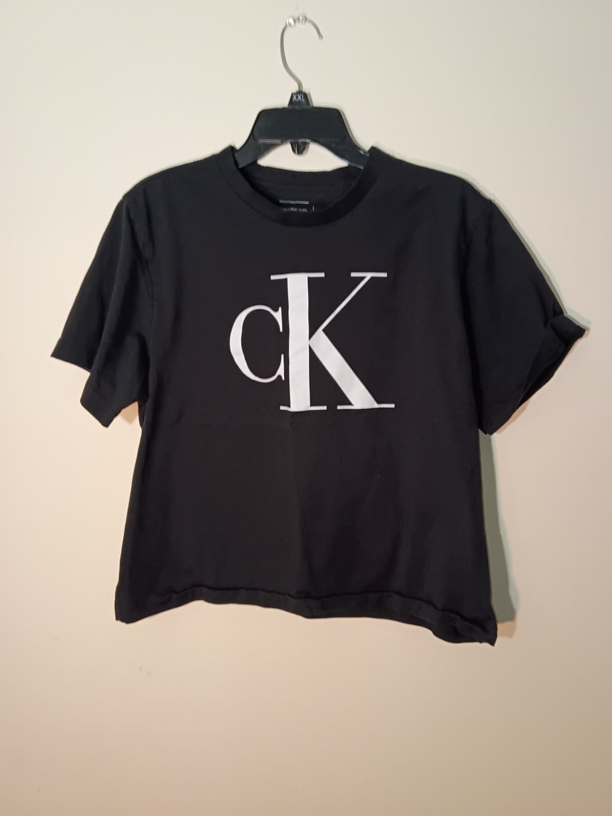 Calvin Klein Jeans Mens Black CK Logo Graphic Crew Neck Short Sleeve Tee Size L