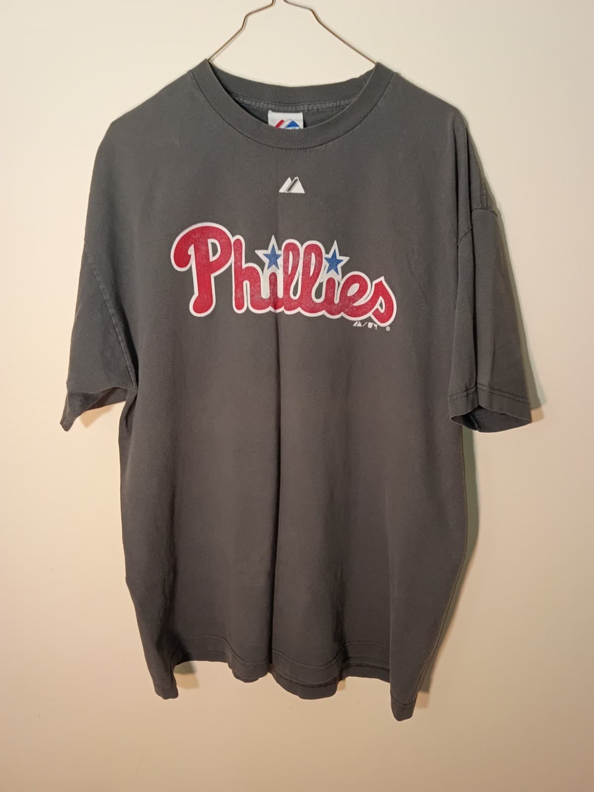 Majestic Philadelphia Phillies Chase Utley #26 MLB Gray T-Shirt