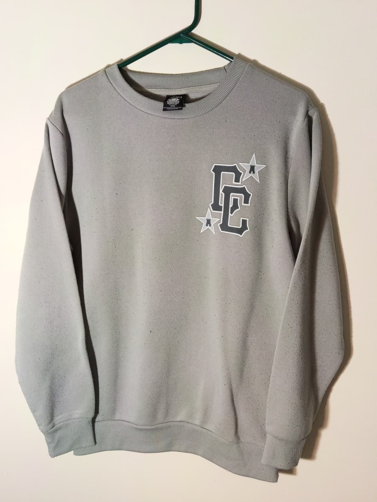 Crooks & Castles Men's Size M Gray Crewneck Fleece Pullover Logo Sweatshirt