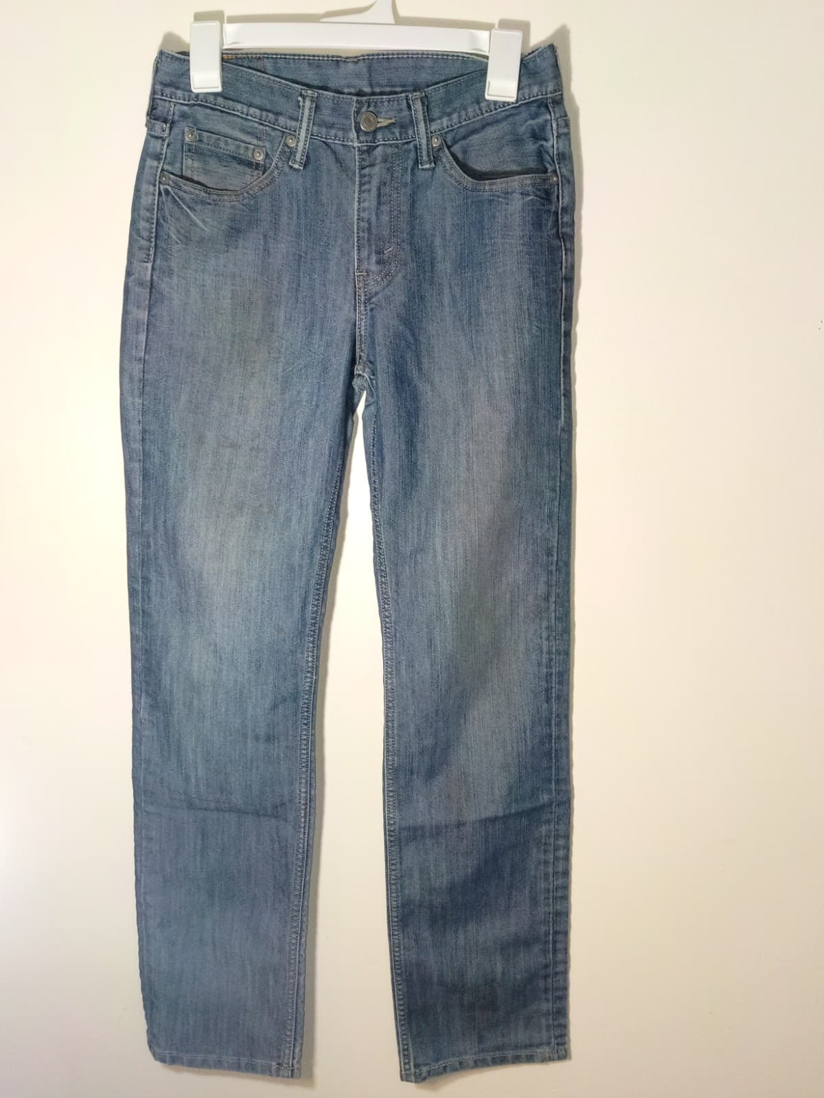 Levi's Men's Straight Fit Blue Light Wash Denim Jeans Mid Rise 5-Pocket
