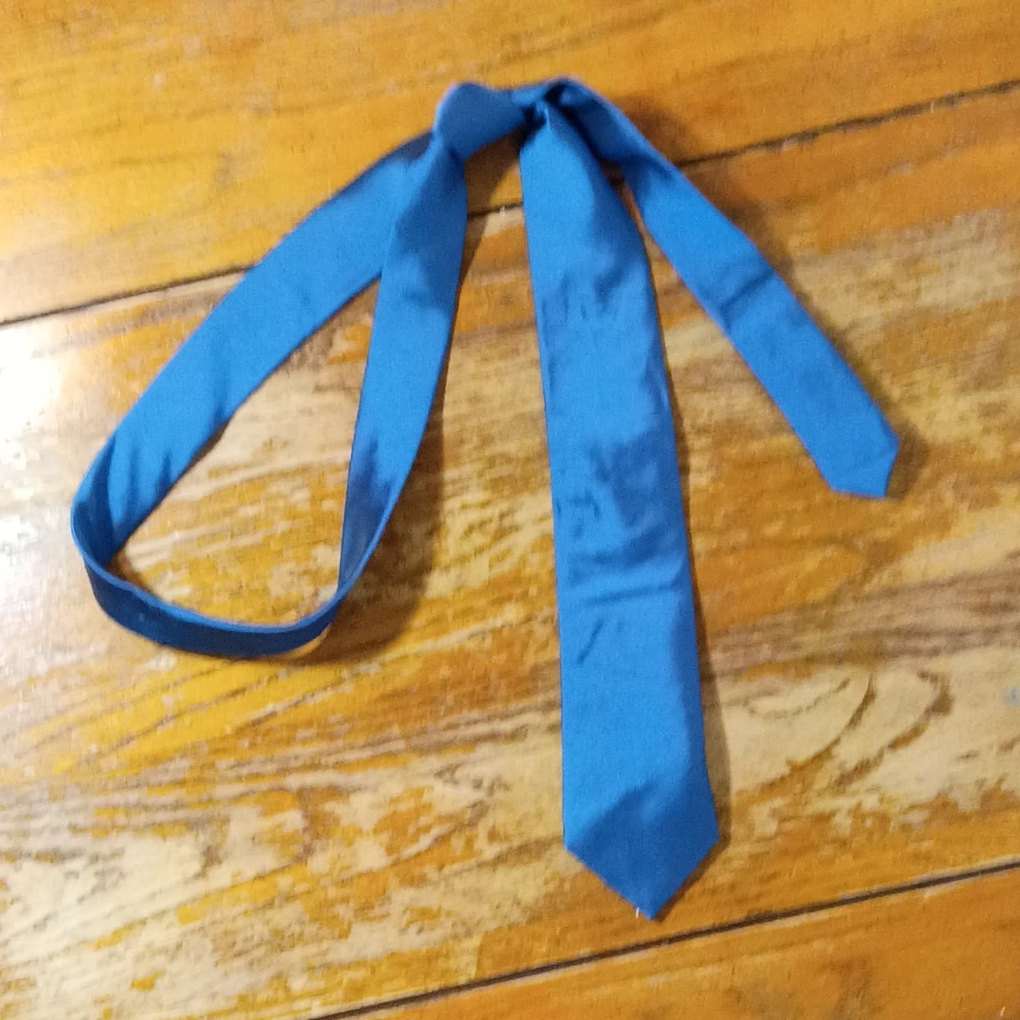 Ben Sherman Men’s Silk Satin Tie Blue Solid Classic Standard Handmade