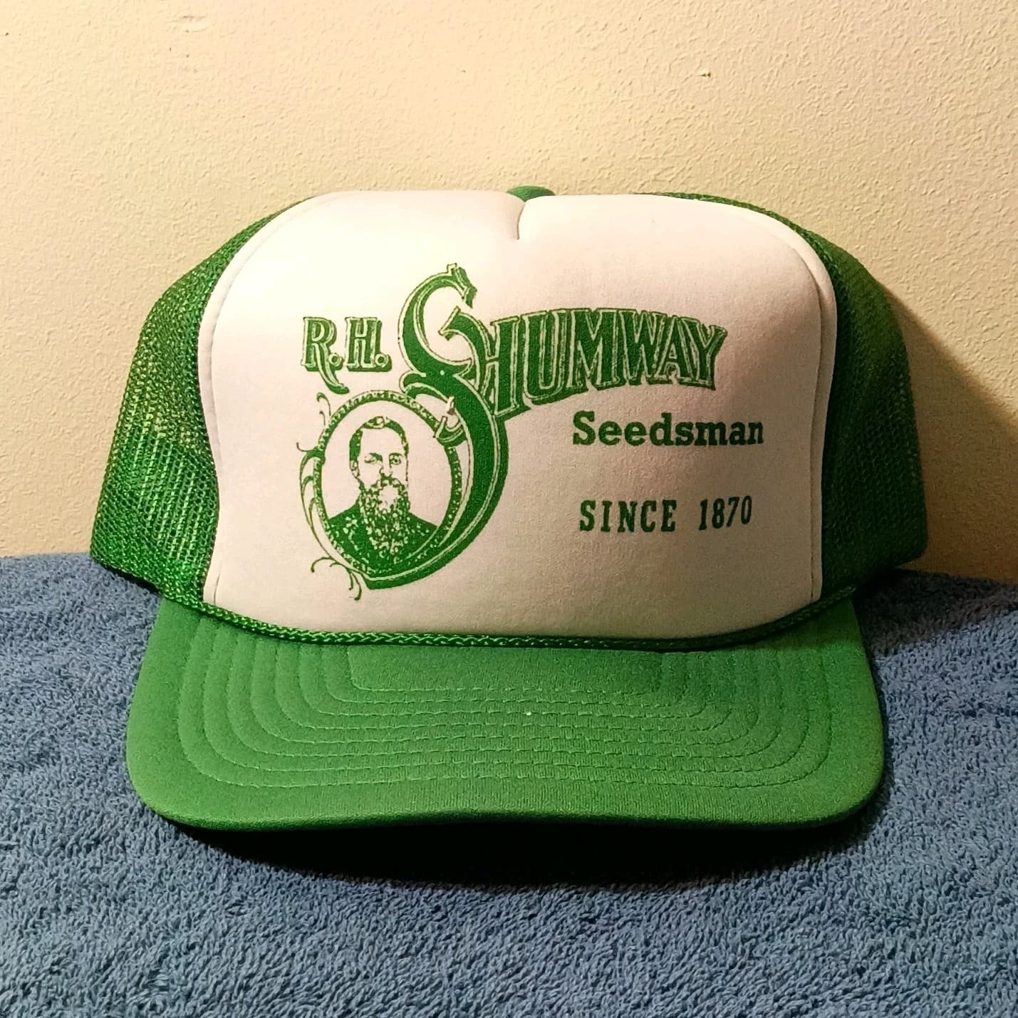 R.H. Shumway Seedsman Since 1870 Green/White Mesh Trucker Snapback Hat