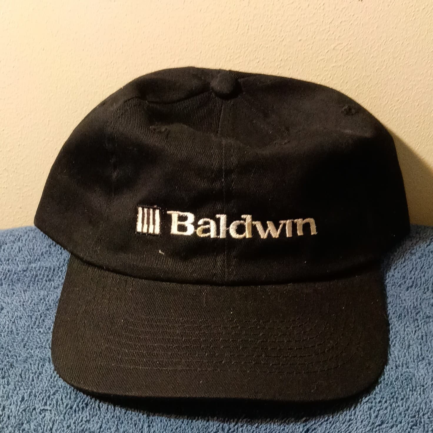 Baldwin Embroidered Logo Baseball Cap Hat Mens Black Classic Baseball Style