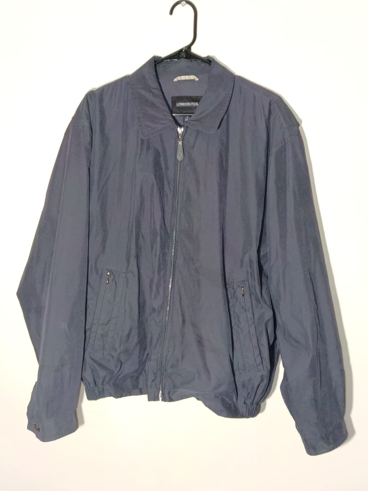 London Fog Men’s Navy Blue Zip-Up Jacket Size XL Mesh Lining Zip Pockets Vented