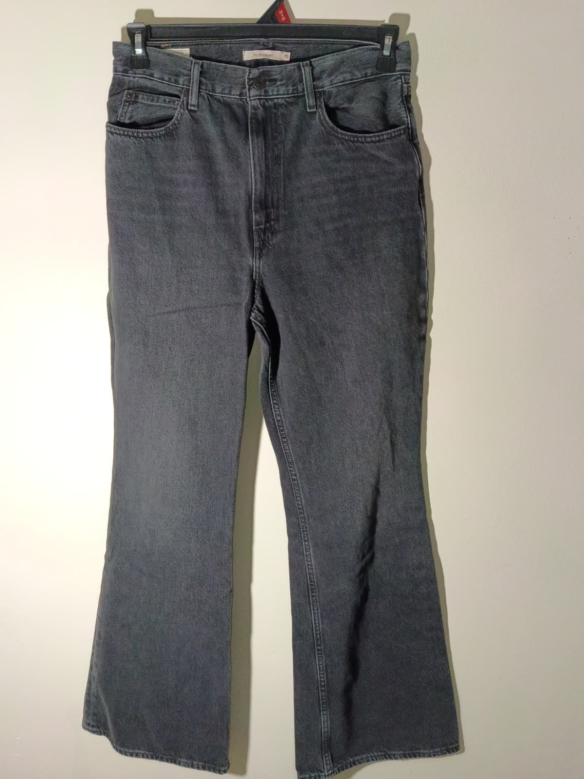 Levi’s 70s High Flare Jeans Women’s 29x32 (US 16) Black Stone Wash High Rise