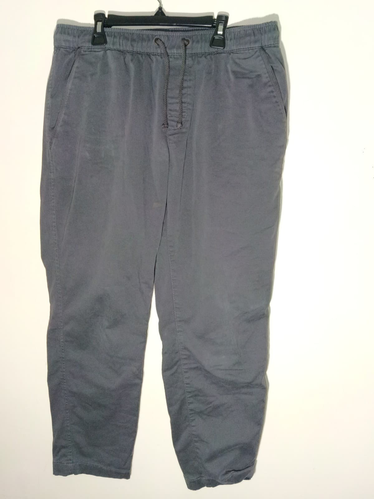 LL Bean BeanFlex Pants Mens M x 30" Gray Standard Fit Straight Drawstring Khaki