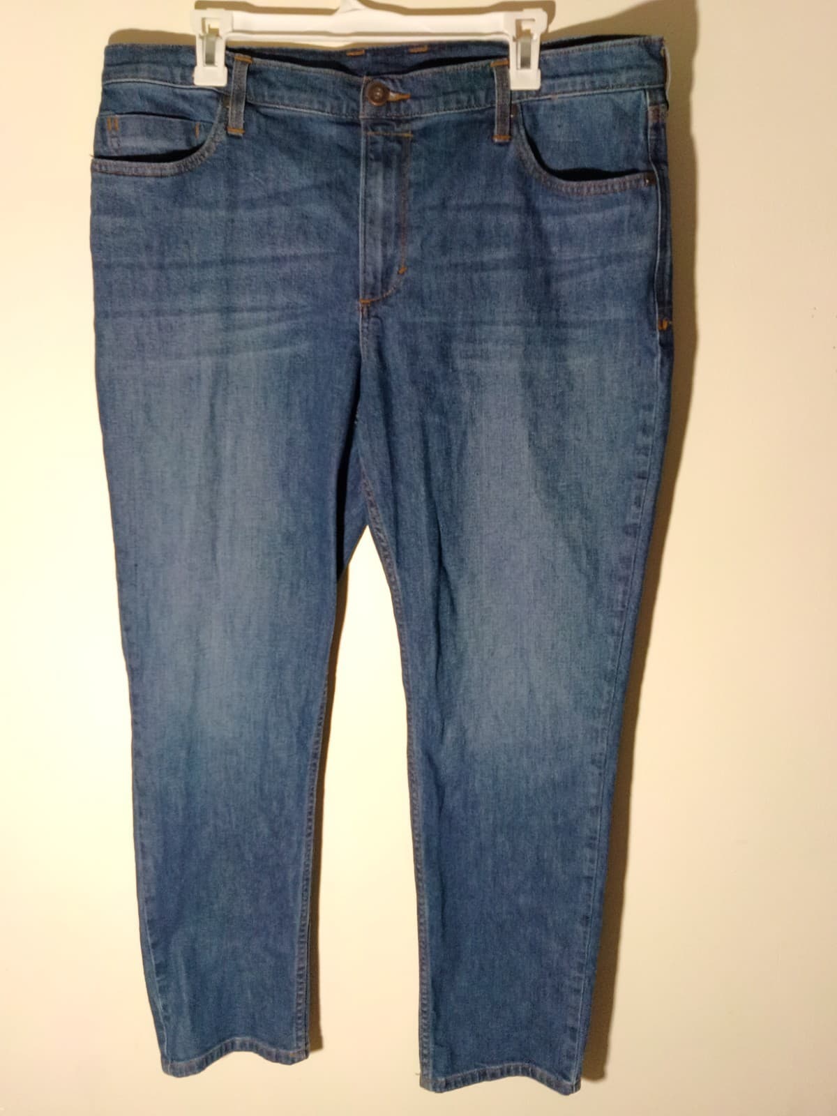 Men’s LL Bean 1912 Flex Jeans Athletic Fit Straight Leg Dark Indigo Size 37X29