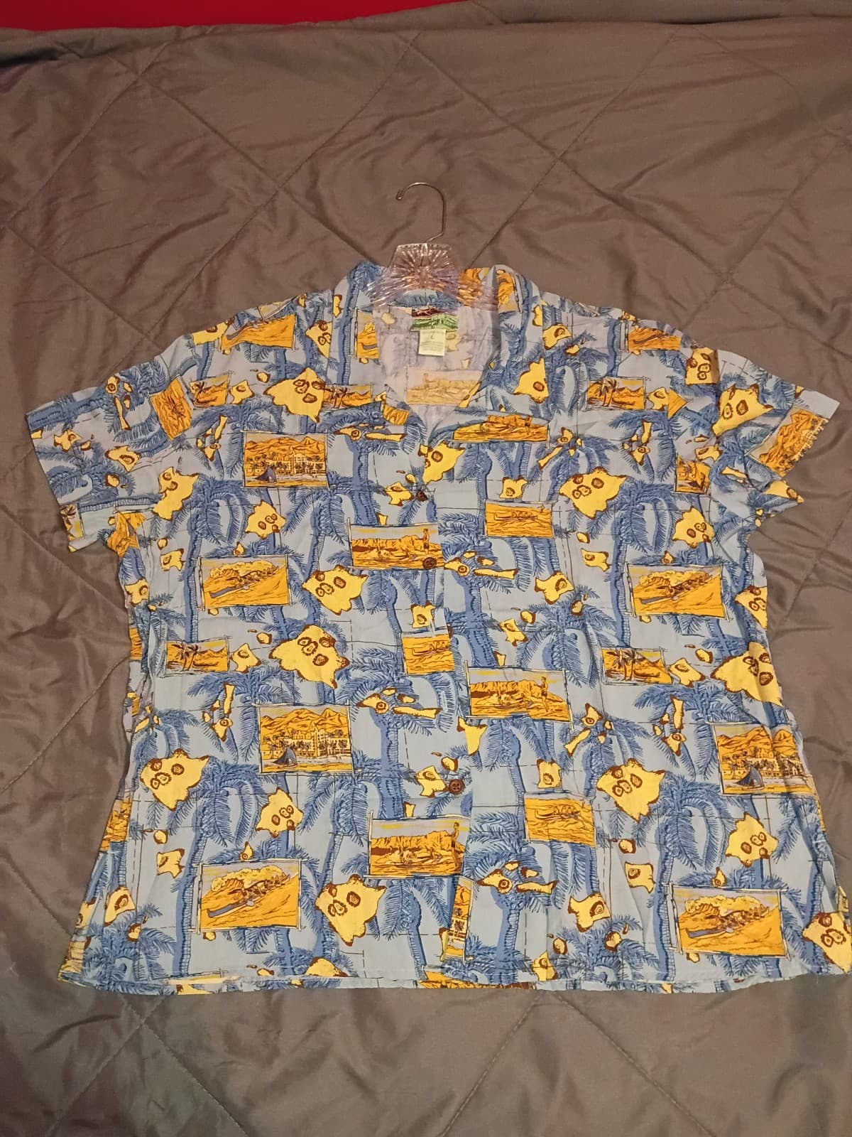 Reyn spooner vintage Hawaiian traditional aloha-shirt button down mens size LG