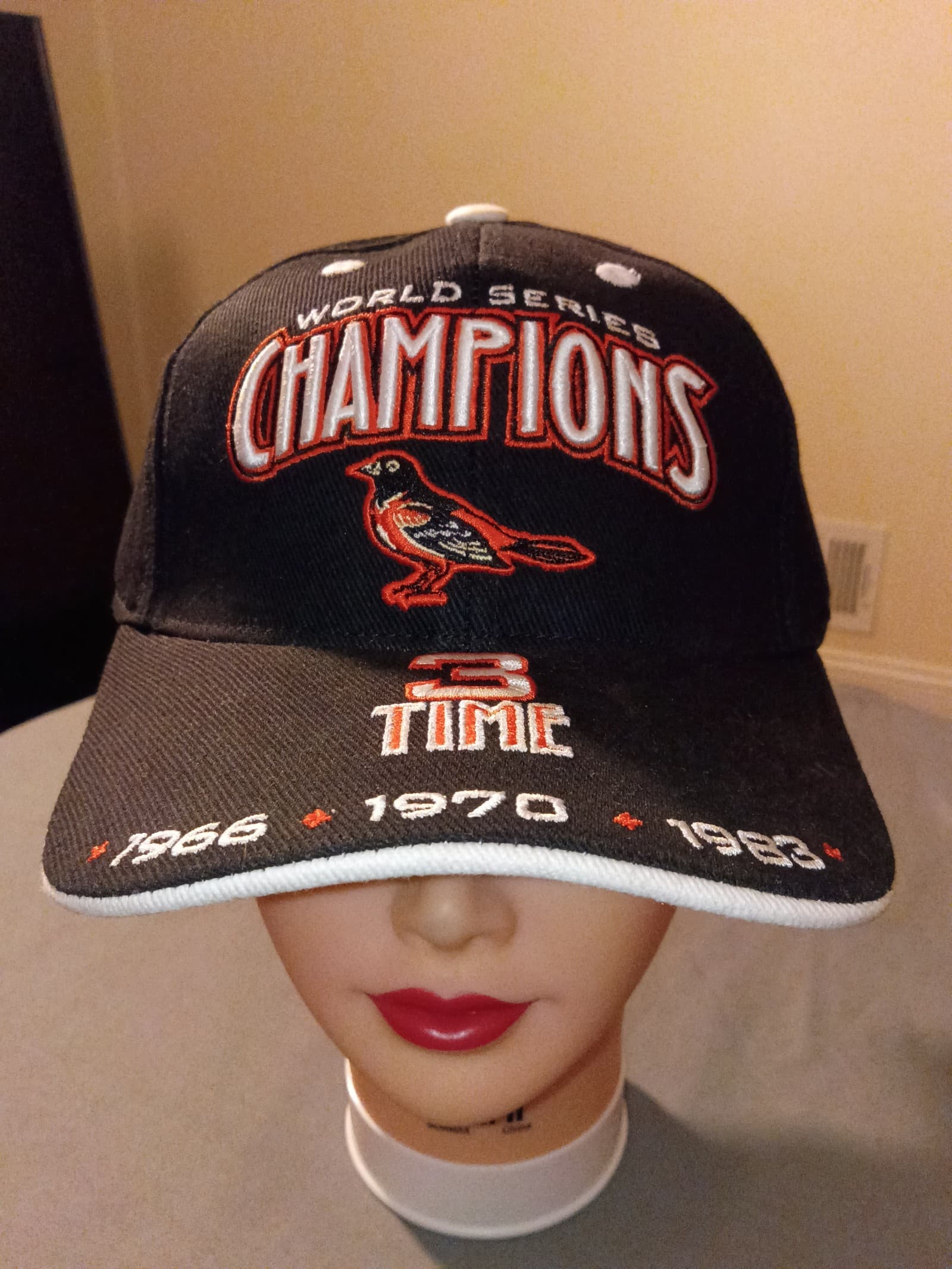 Vintage world series champions Baltimore Orioles three times 1966 1970 1983 hat