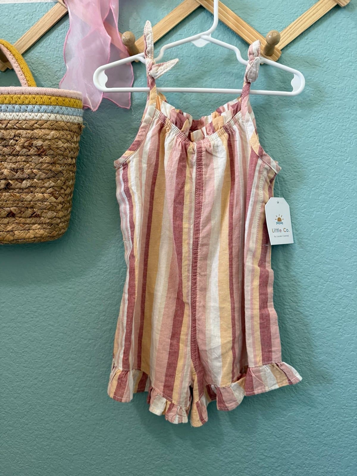 Little Co striped romper 2T