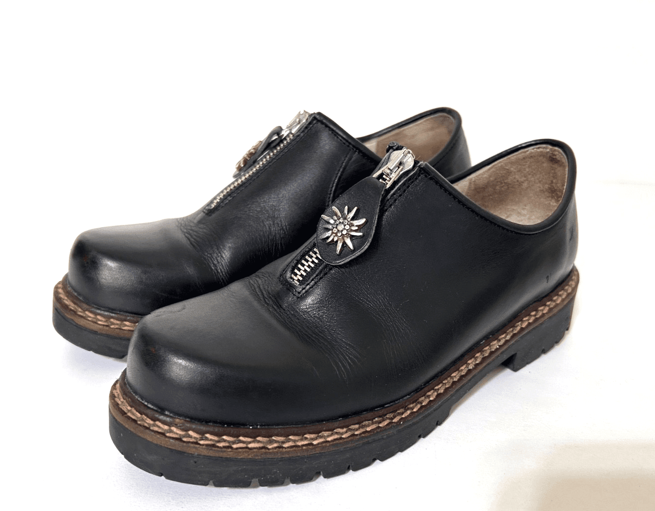 Geier Wally Spain Women size 6 36 Leather Zip Up Oxford Lug Sole Shoes