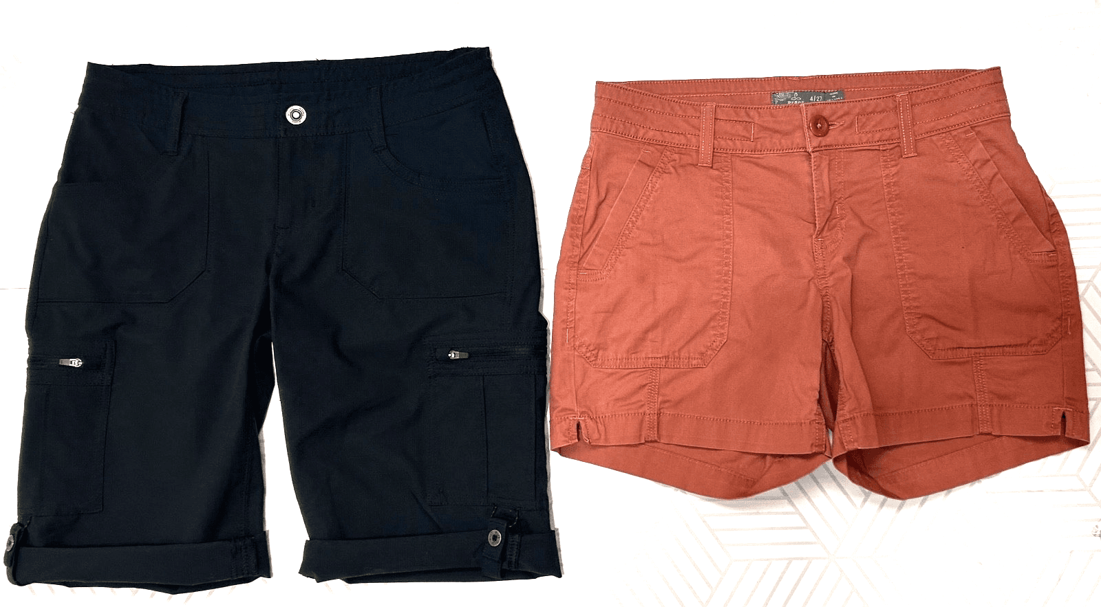 Bundle Kuhl Horizon & Prana Elle Shorts Size 4 W28 Cargo Hiking Black Rust a1