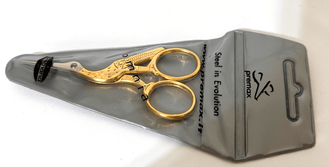 Premax Optima Italy Embroidery Scissor Stork Gold Series Sewing Collectible 1