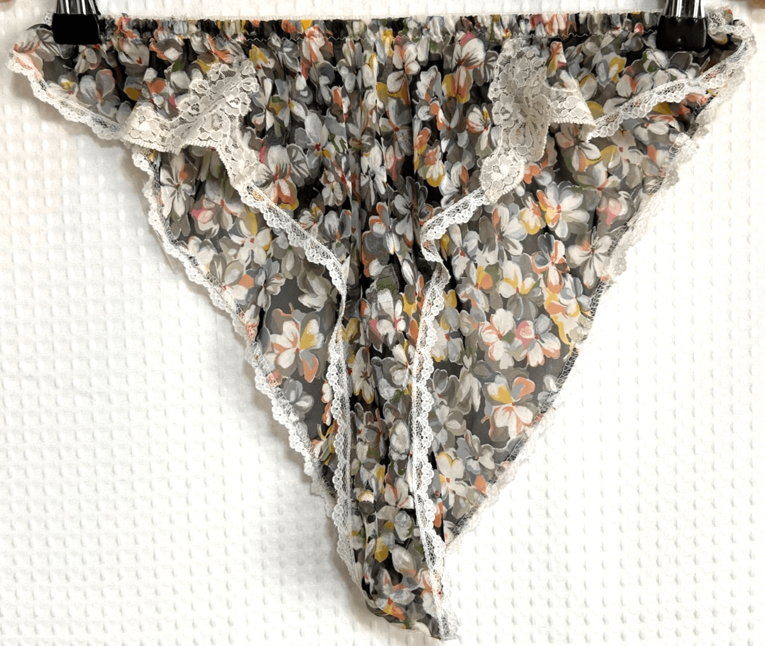 Vintage 70's Christian Dior Saks 5th Floral Lace Panties Underwear Size 4 Small