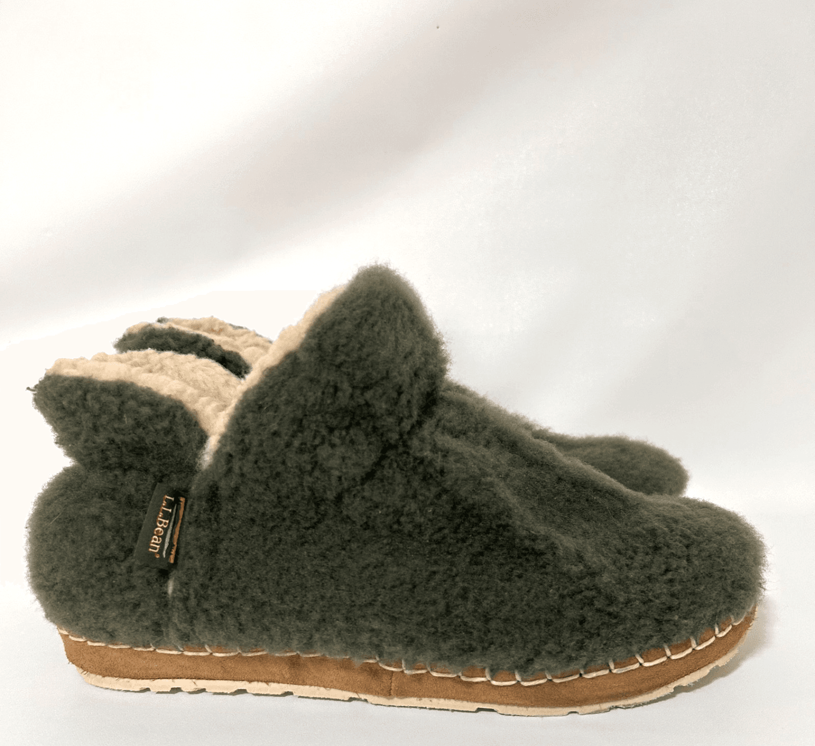 LL Bean Cozy Pile Monkey Fleece Slipper Booties Womens Size 8
