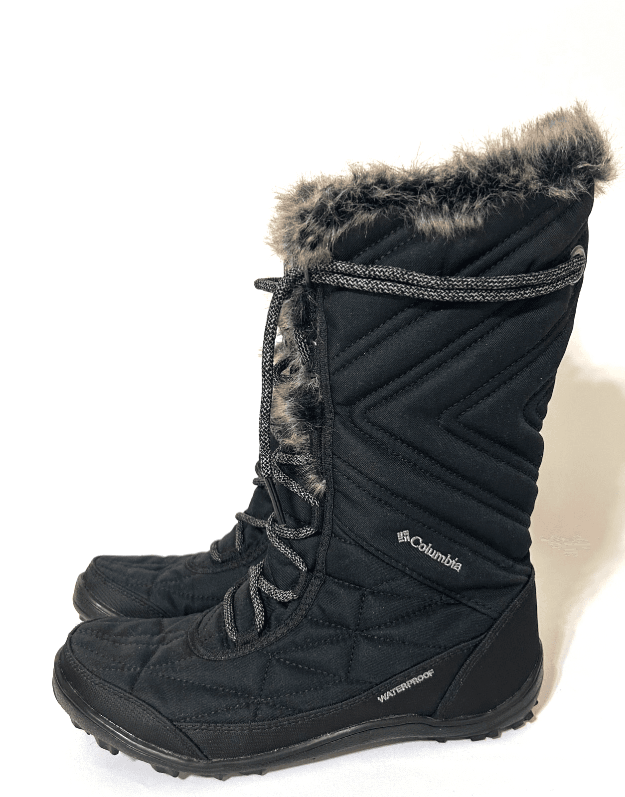 Columbia Women’s Minx Mid Black Snow Fur Winter Shoes Boot Size 7 EU 38