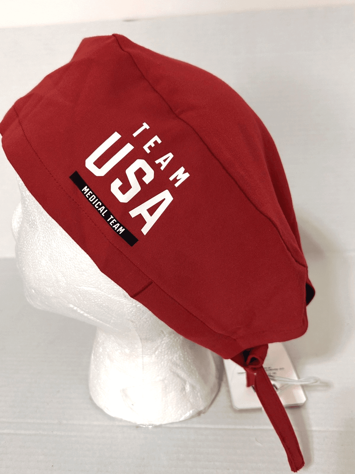 NWT FIGS Team USA Medical Team Red Scrub Surgical Cap Head Band Limited Edition