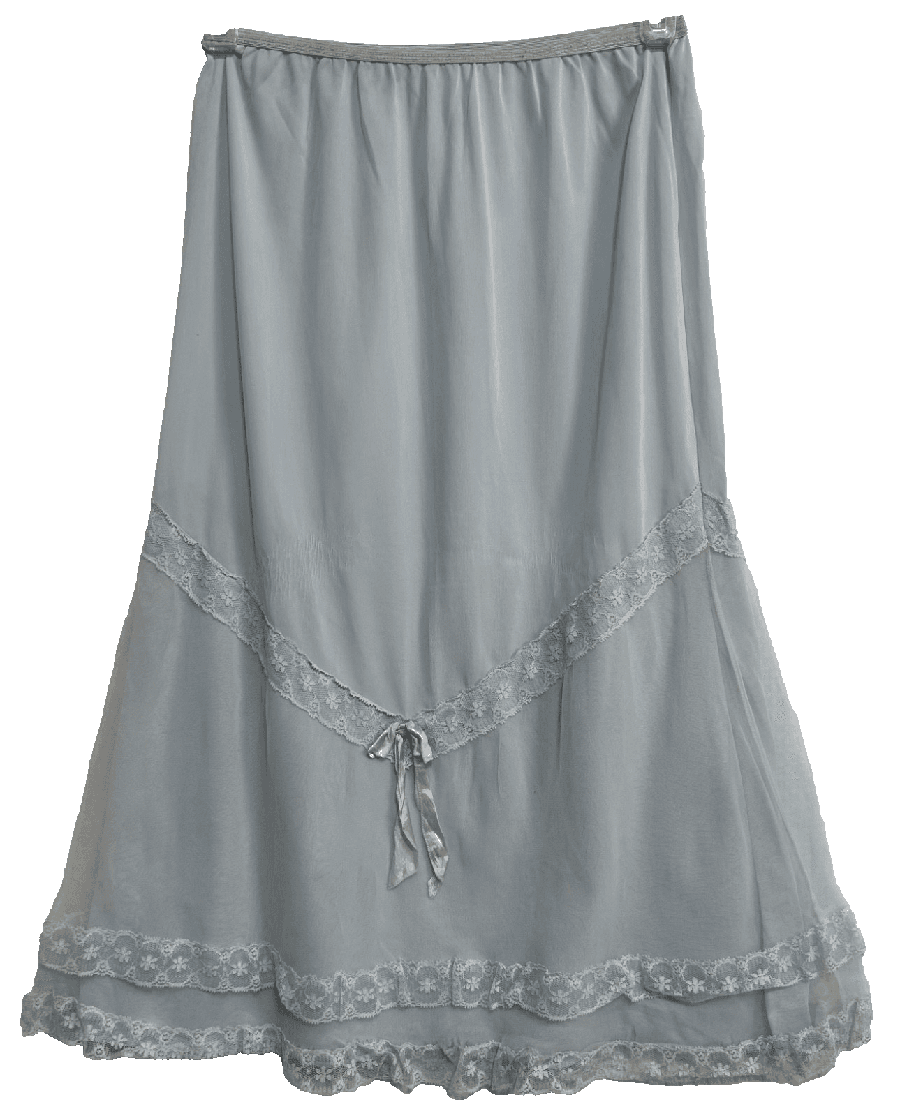 Vintage Baby Blue Pink Bow Slip Skirt Lace Deena XS S