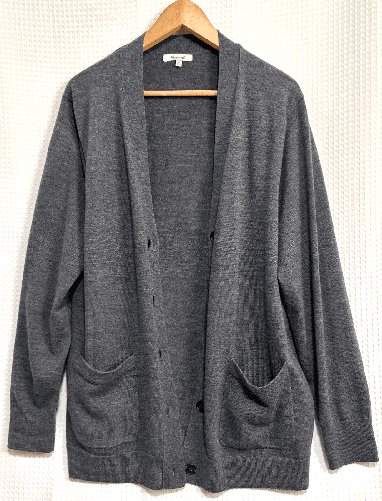 Madewell Women's size XL Merino Wool Boyfriend Airport Cardigan Sweater v