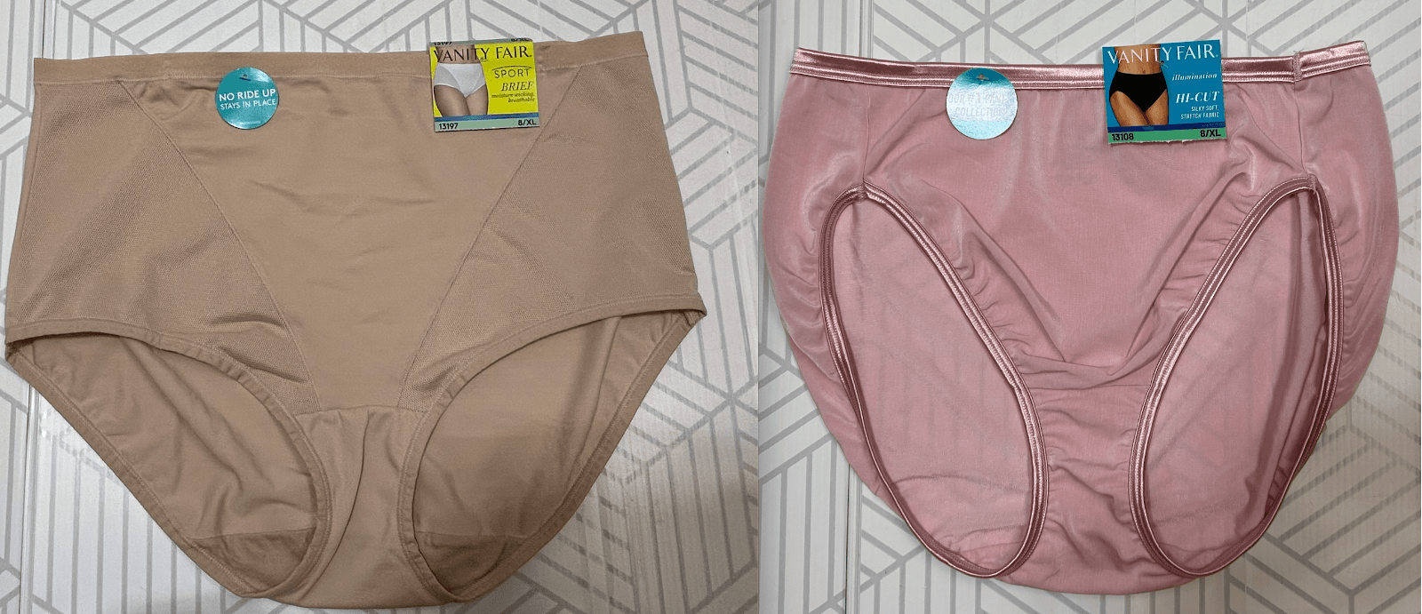 Vanity Fair Bikini Granny Panties Illumination Silky Nylon Size 8/XL NWT Pink